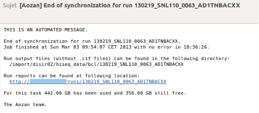 example of mail sent at the end on synchronization