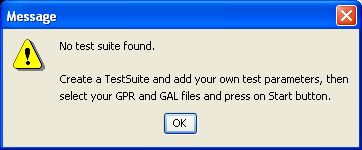 No TestSuite dialog