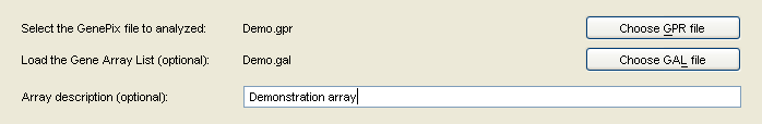 Select a GPR and a GAL File